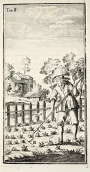 Jardineiro Hoeing, bar. Erfurt na Turíngia, 1753-55