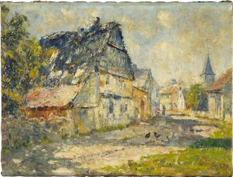 Rua de aldeia em Ehringsdorf perto de Weimar