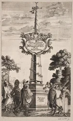 Página de rosto para Johann Albrecht Mandelslo, "Descrição de viagem oriental [...], Schleswig 1668