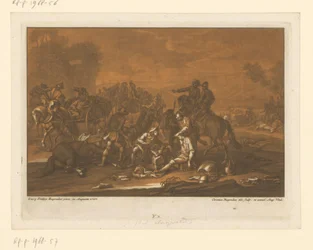 Campo de batalha após uma batalha Cavaleiros, Cavalos e Batalhas (título da série)