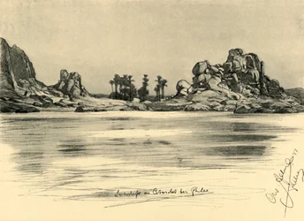 Primeira catarata perto da ilha de Filae, no rio Nilo, Egipto, 1898.