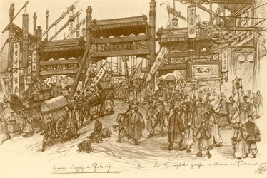 Portões em Pequim, China, 1898.