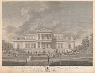 Welgelegen: Vista da Frente da Casa de Campo chamada Welgelegen em Harlem Wood, Pertencente ao Sr. Henry Hope de Amesterdão