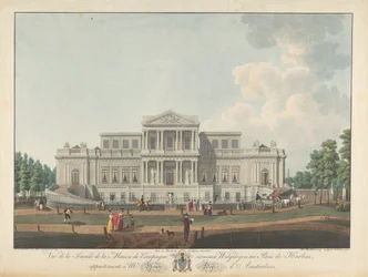 Welgelegen: Vista da Frente da Casa de Campo chamada Welgelegen em Harlem Wood, Pertencente ao Sr. Henry Hope de Amesterdão