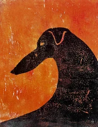 Silhueta de um galgo laranja