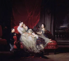 Retrato da grã-duquesa Maria Nikolayevna com seus filhos, 1849