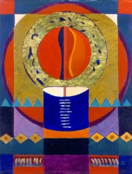 Chama Eterna, c. 2004 (têmpera de ovo sobre painel revestido a gesso e folha de ouro)