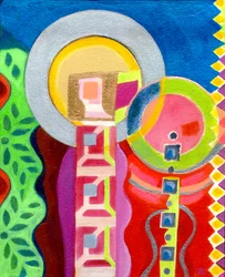 Madona e Menino no Jardim, c. 2010 (acrílico sobre tela)