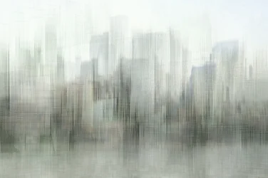 Panorama da cidade enevoada