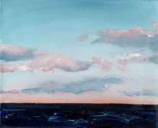 Horizonte Oceânico em Tons Pastel