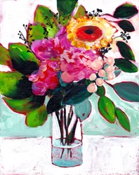 Ramo de flores vibrante