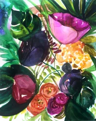 Flores tropicais vibrantes
