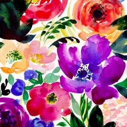 Flores vibrantes em aguarela