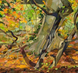 Angelas Moat, 2019 (colagem de papel pintado a aguarela)