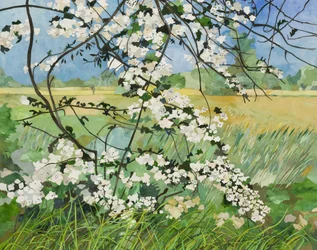 Árvore em flor, 2015 (colagem de papel pintado com aguarela)