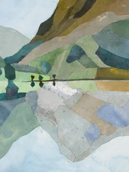Buttermere Reflection, 2015 (colagem de papel pintado com aguarela)
