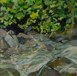 Honister Stream, 2023 (colagem de papel pintado com aguarela)