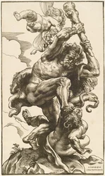 Hércules lutando contra a fúria e a discórdia