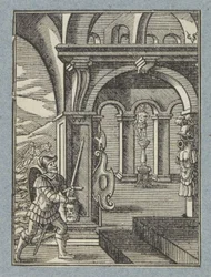 Cabeça de Saul é trazida ao templo dos filisteus