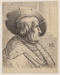 Retrato de fantasia de um homem idoso de perfil