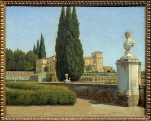 Nos jardins da Villa Albani. Pintura de Christoffer Wilhelm Eckersberg (1783-1853) Ec. Dan.