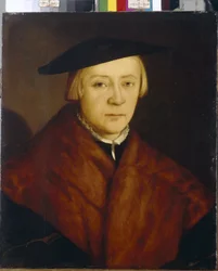 Retrato de um Homem (Retrato de um Homem). Pintura de Christophe Amberger (cerca de 1500-1562), óleo sobre madeira, depois de 1548. Arte alemã