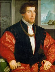 Renascença : Retrato de Christoph Baumgartner (1514-1586) par Amberger, Christoph (ca. 1500-1562)