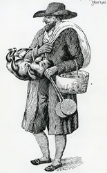 Vendedor ambulante judeu de Hamburgo, do século XVIII