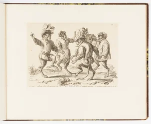 Placa 12, Le Branle (O Branle), Travessuras de Macacos ou Diferentes Ações da Vida Humana Representadas por Macacos