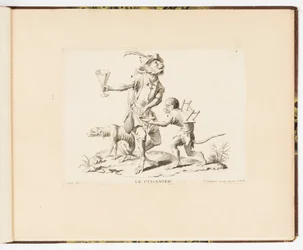 Placa 4, La Ptisanier (A Vendedora de Chá de Ervas), Travessuras de Macacos ou Diferentes Ações da Vida Humana Representadas por Macacos