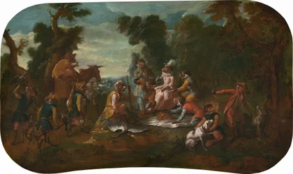 Singerie: O Piquenique, c.1739 (óleo sobre tela)
