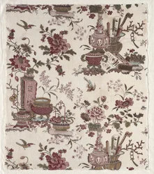 Fragmento de algodão estampado em xilogravura
