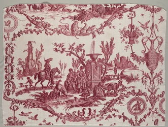 Fragmentos de Algodão Impresso em Placa de Cobre, c. 1789.