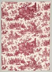Tira de Algodão Impresso em Cobre com Desenho Les plaisirs de la ferme, 1785-1790.