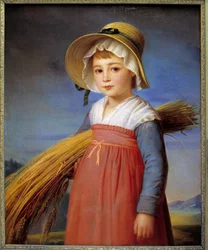 La petite gleaneuse Pintura de Christophe Degeorge (1786-1854) Musee Bargoin do século XIX, Clermont Ferrand (Clermont-Ferrand)