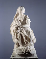 Escultura em mármore Virgem e Mármore Infantil