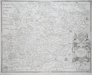 Mapa de Essex, gravado por William Web, publicado em 1645 (gravura)