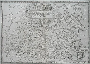 Mapa de Suffolk, gravado por William Web
