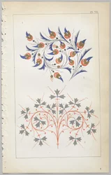 A arte do design decorativo: com um apêndice, dando as horas do dia em que as flores abrem, publicado pela Day & Son, Londres, 1862