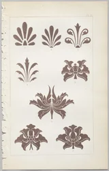 A arte do design decorativo: com um apêndice, dando as horas do dia em que as flores abrem, publicado pela Day & Son, Londres, 1862