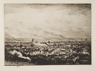 Londres vista da Colina do Parlamento, pub.1923 (gravura)