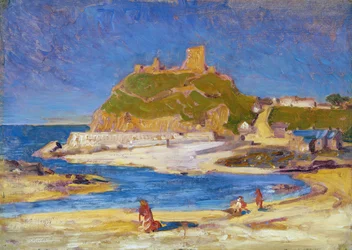 Criccieth Castle (óleo sobre tela em cartão)