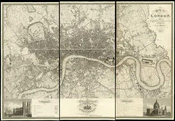 Mapa de Londres, a partir de um levantamento real efectuado em 1824