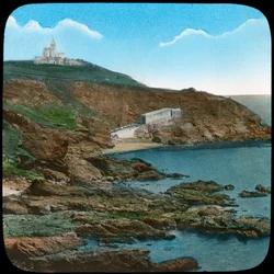 O farol de lagarto, Cornualha, final do século XIX ou início do século XX