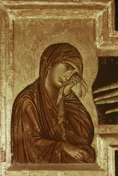 Crucifixo: detalhe da Virgem (tempera sobre madeira