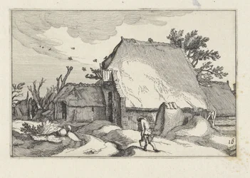 Fazenda e homem com dois baldes Paisagens com fazendas (título da série)