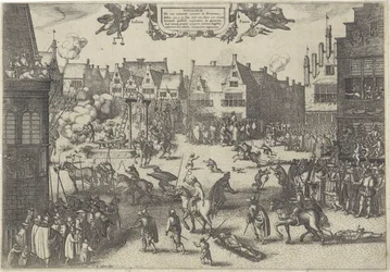 Execução de conspiradores de traição por pólvora, 1606
Supplicium de octo coniuratis sumtum in Britannia (título sobre o objecto)