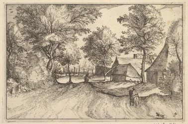 Village Road, placa 4 das cidades de Regiunculae e vários Ducados de Brabant, ca. 1610