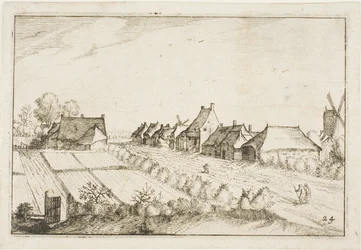 Campos e uma estrada, chapa 24 depois de Quadros de quintas, casas de campo e aldeias rústicas (Praediorum villarum et rusticarum casularum icones)