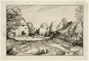 A estalagem de Swann, placa seis depois de Quadros de quintas, casas de campo e aldeias rústicas (Praediorum villarum et rusticarum casularum icones)